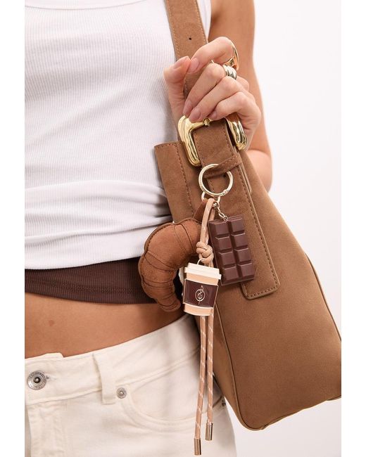 Portachiavi Charm Coffee E Croissant di Stradivarius in White