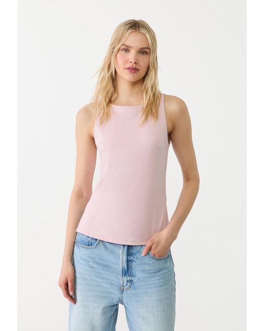 Top Interlock Scollo A Barchetta di Stradivarius in Multicolor