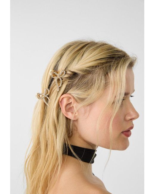 Set 2 Fermagli Per Capelli Con Fiocchi di Stradivarius in White