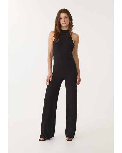Tuta Lunga Halter Schiena Scoperta di Stradivarius in Black