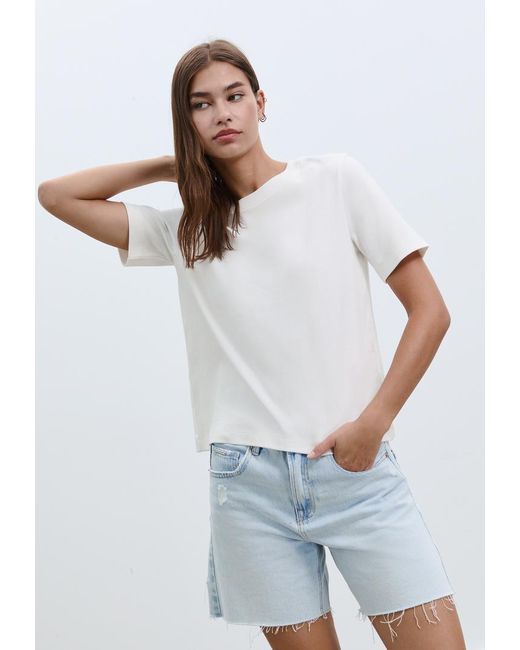 Maglietta Basic Regular Fit Heavy Weight di Stradivarius in White
