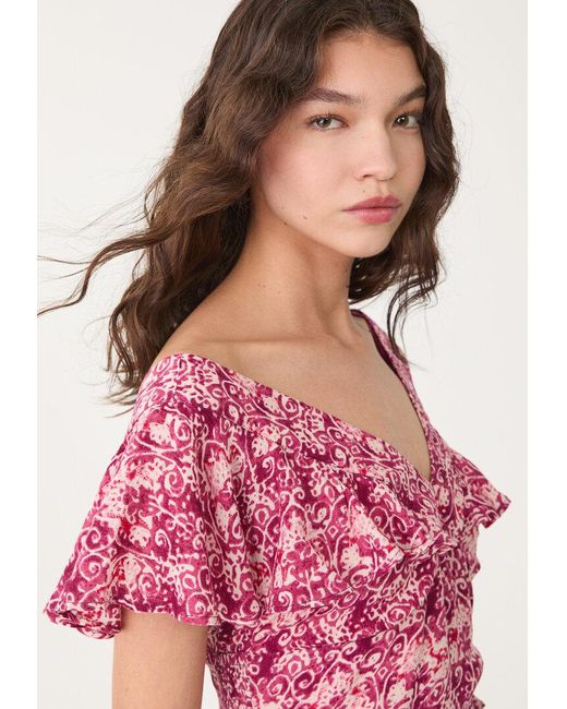 Top Maniche Corte Fluida di Stradivarius in White