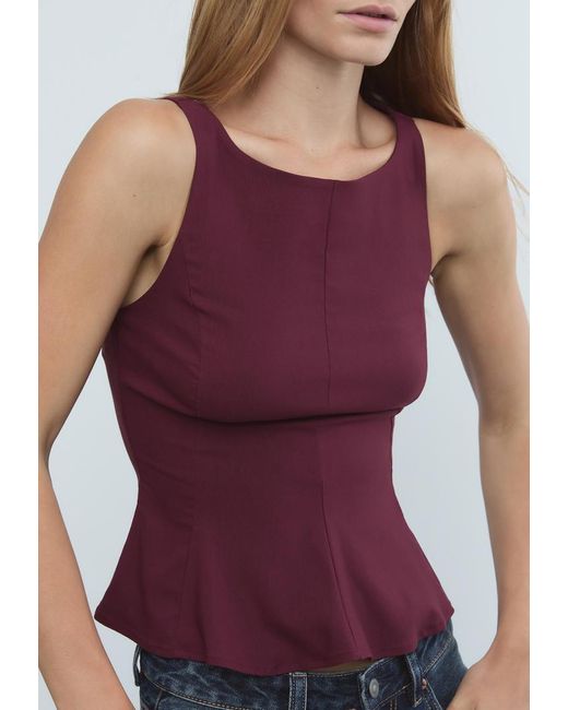 Top Senza Maniche Con Baschina di Stradivarius in Purple