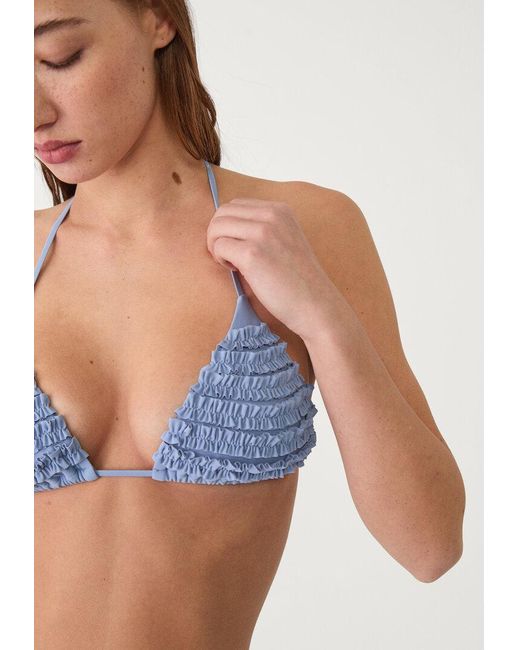 Top Bikini Triangolare Con Volant di Stradivarius in Multicolor