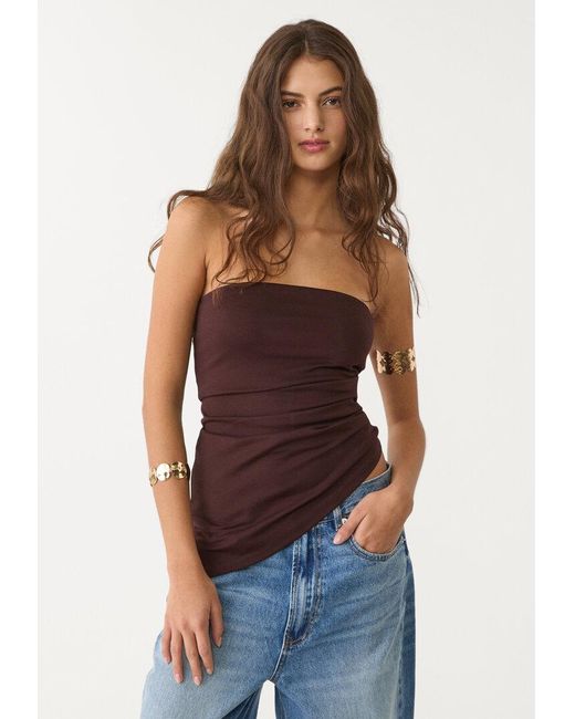 Top A Fascia Asimmetrico di Stradivarius in Red