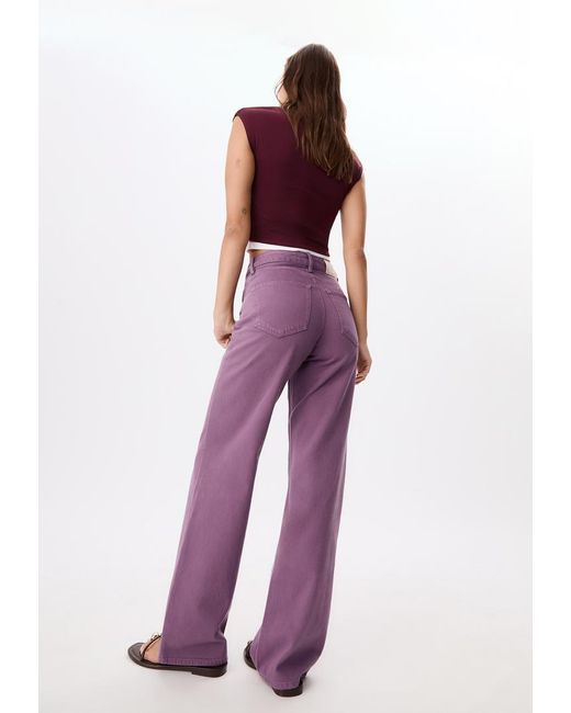 Jeans D92 Straight Wide di Stradivarius in Purple