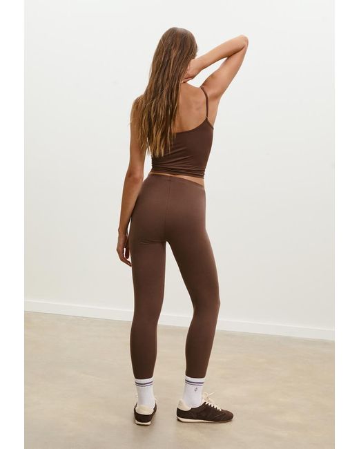 Legging Cotone Cucitura Invisibile di Stradivarius in White