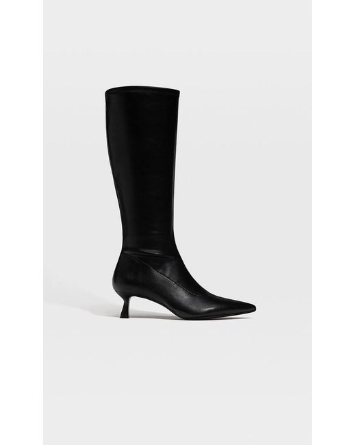 Stradivarius Kneehigh Boots With Stiletto Heels in Black Lyst UK