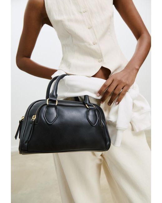 Borsa Bowling Con Cerniera di Stradivarius in Black