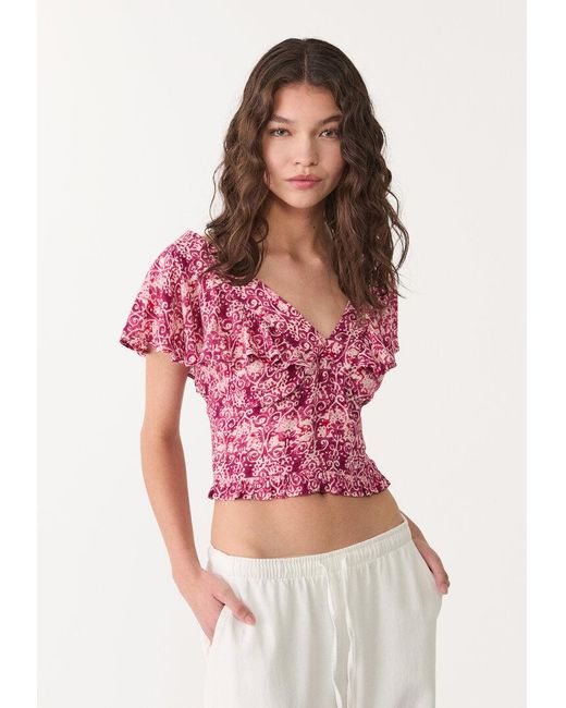 Top Maniche Corte Fluida di Stradivarius in White