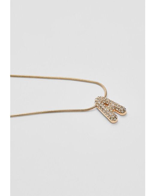 Collana Con Iniziale Di Strass di Stradivarius in White