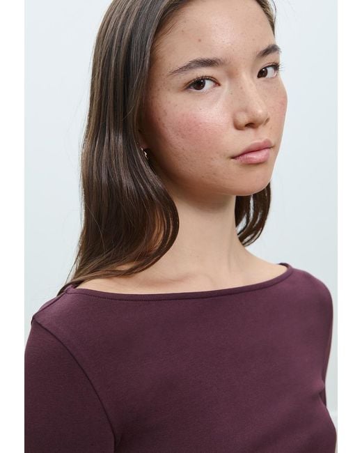 Maglietta A Maniche Lunghe Arricciata di Stradivarius in Blue