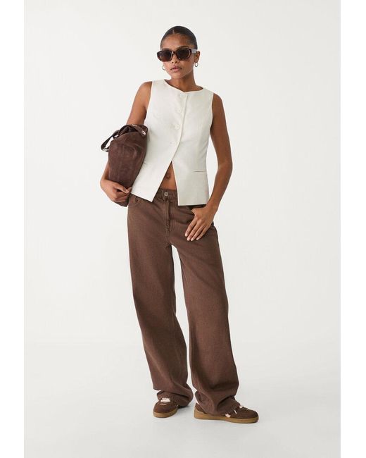 Gilet Regular Bottoni di Stradivarius in Brown