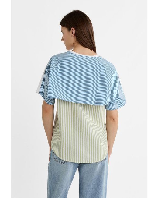 Maglietta Morbida Con Schiena Combinata di Stradivarius in Blue