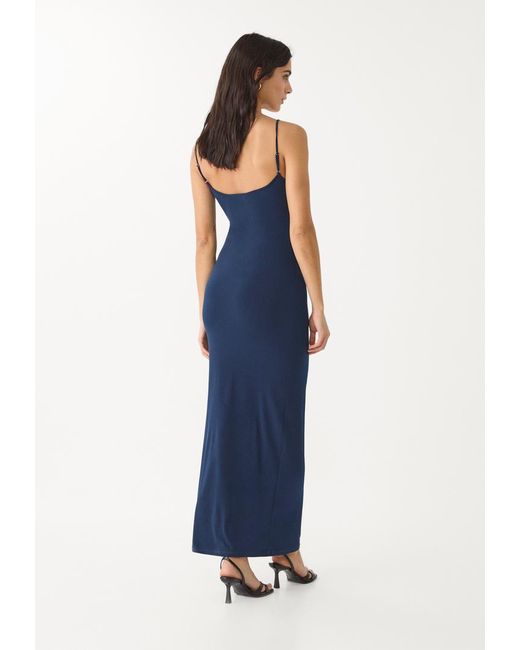 Vestito Lungo Con Bretelle di Stradivarius in Blue