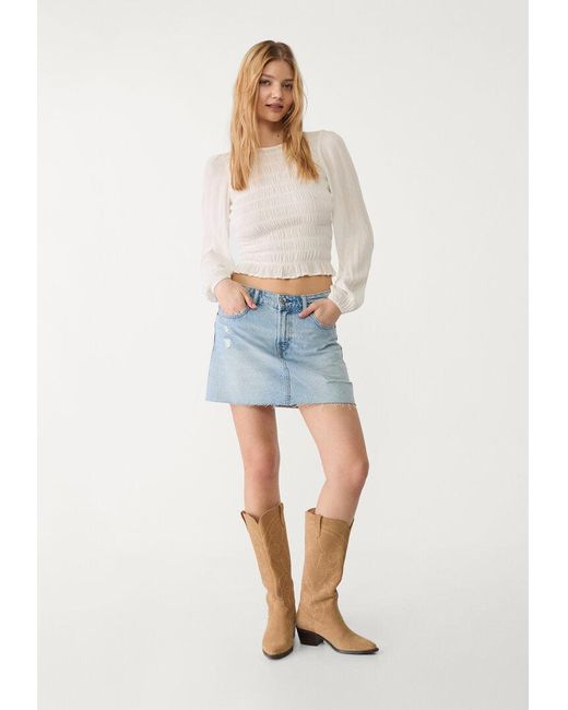 Minigonna Denim di Stradivarius in Red