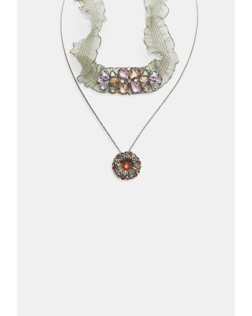 Set 2 Collane Choker di Stradivarius in White