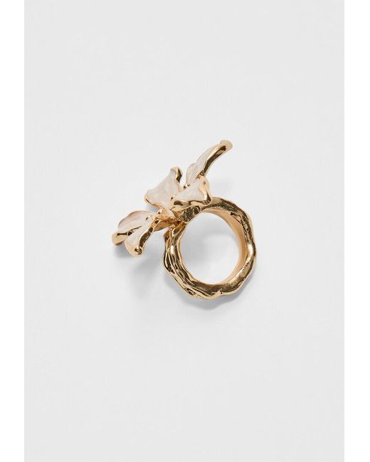 Anello Con Fiore Smaltato di Stradivarius in White