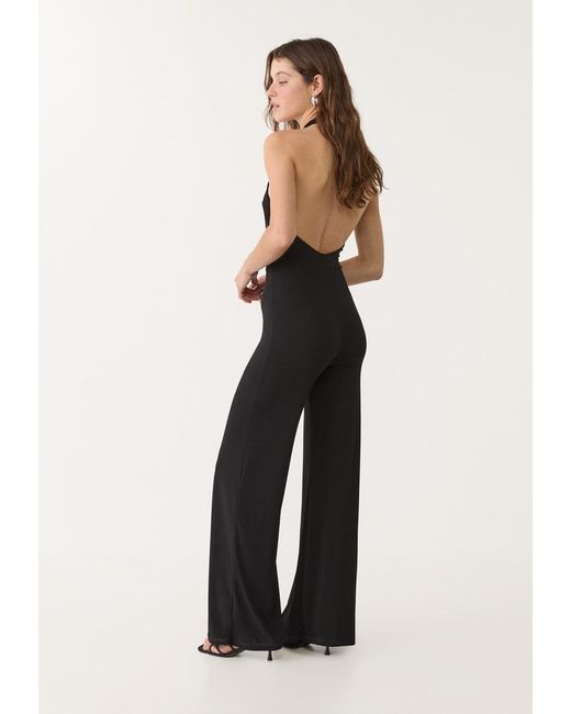 Tuta Lunga Halter Schiena Scoperta di Stradivarius in Black