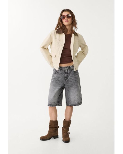 D95 Jort Bermuda Denim di Stradivarius in Gray