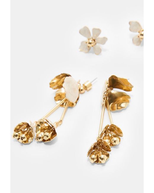 Set Di 2 Orecchini A Fiori di Stradivarius in White