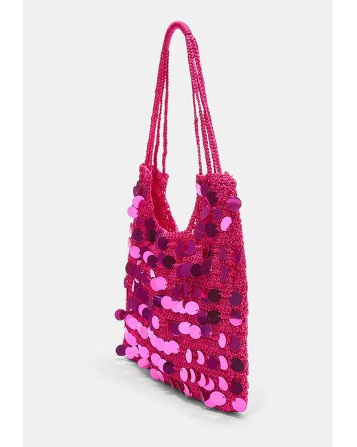 Borsa A Spalla Con Paillette di Stradivarius in Pink