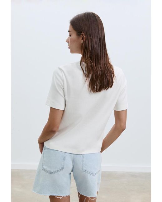 Maglietta Basic Regular Fit Heavy Weight di Stradivarius in White