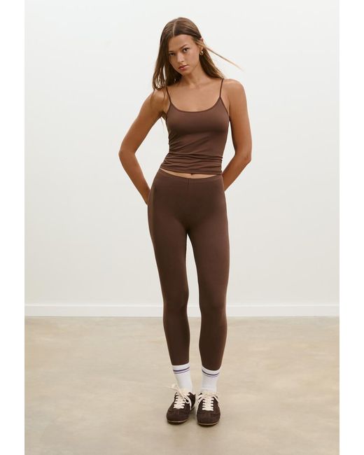 Legging Cotone Cucitura Invisibile di Stradivarius in White