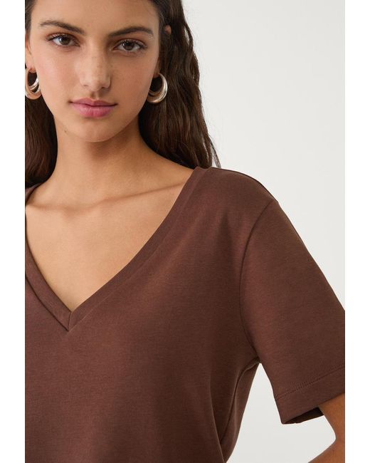 Maglietta Basic Regular Fit Heavy Weight di Stradivarius in Brown