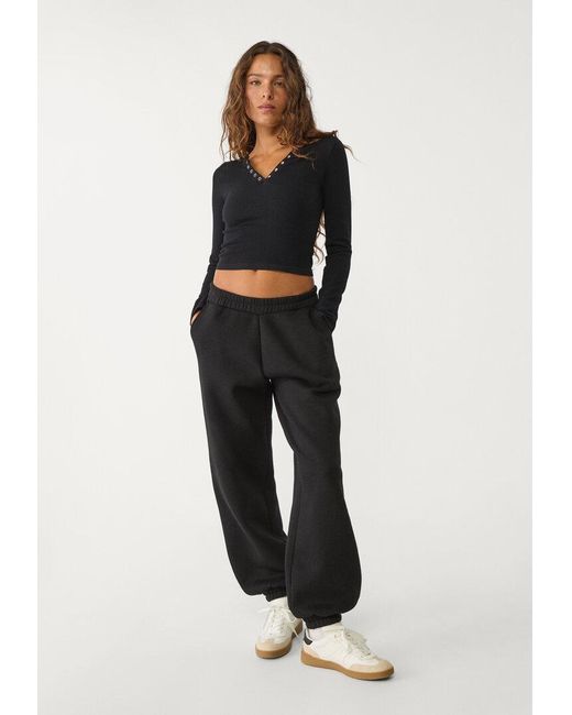 Maglietta Seamless Bottoni Automatici di Stradivarius in Black