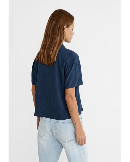 Camicia A Maniche Corte di Stradivarius in Blue