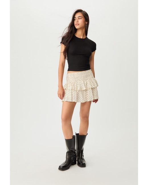 Maglietta A Maniche Corte A Costine di Stradivarius in Black