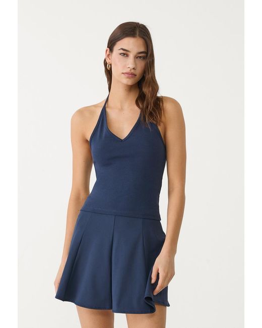 Top Halter Con Allacciatura di Stradivarius in Blue