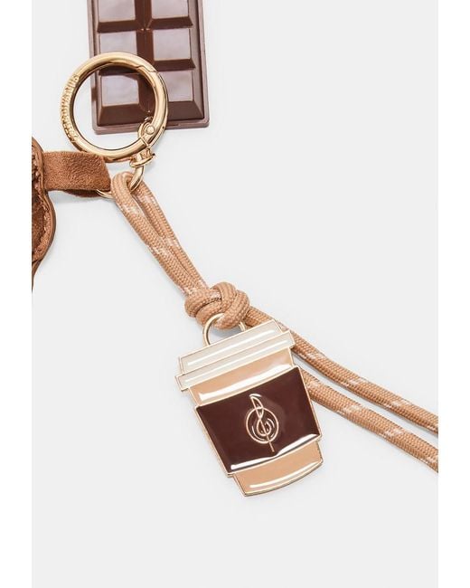 Portachiavi Charm Coffee E Croissant di Stradivarius in White