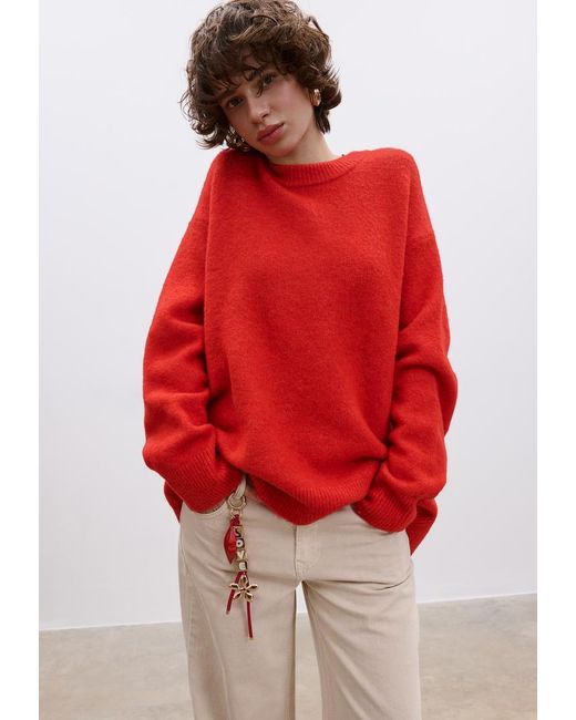 Portachiavi Con Charm Labbra E Scritta "Love" di Stradivarius in Red
