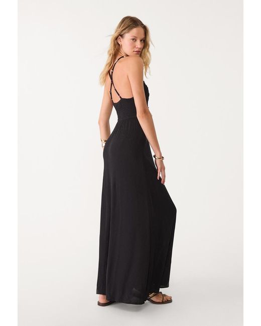 Vestito Morbido Lungo Perline di Stradivarius in White