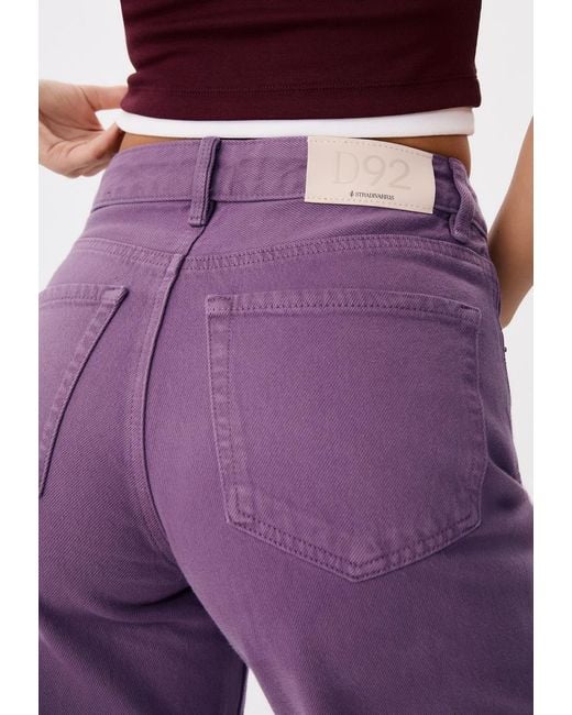 Jeans D92 Straight Wide di Stradivarius in Purple