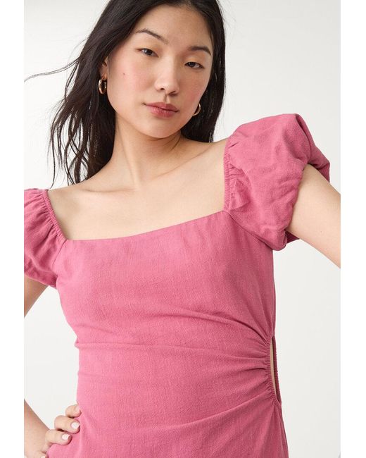 Abito Midi Con Maniche A Sbuffo di Stradivarius in Pink