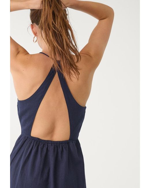 Abito Midi Con Schiena Scoperta di Stradivarius in Blue