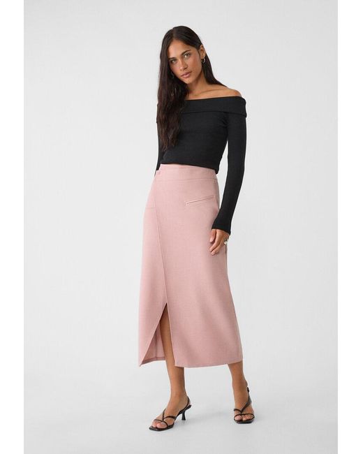 Gonna Midi A Pareo di Stradivarius in Multicolor