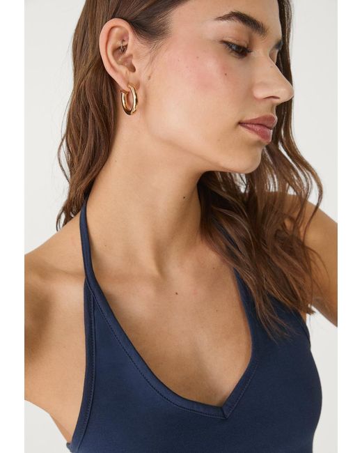 Top Halter Con Allacciatura di Stradivarius in Blue