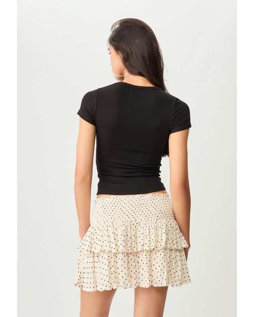 Maglietta A Maniche Corte A Costine di Stradivarius in Black