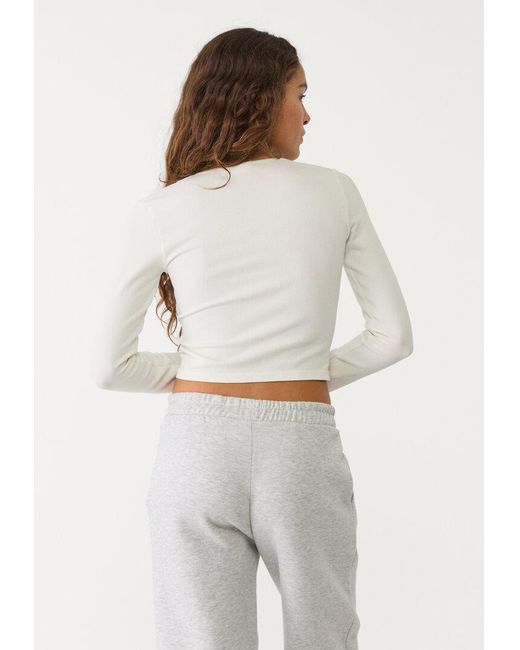 Maglietta Seamless Bottoni Automatici di Stradivarius in White