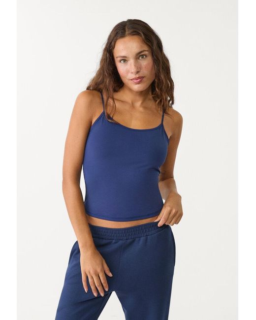 Canotta Basic Con Spalline di Stradivarius in Blue