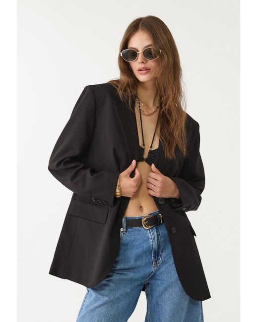 Blazer Oversize Con Tasche di Stradivarius in Black