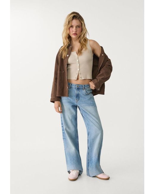 Top A Coste Con Bottoni di Stradivarius in Blue