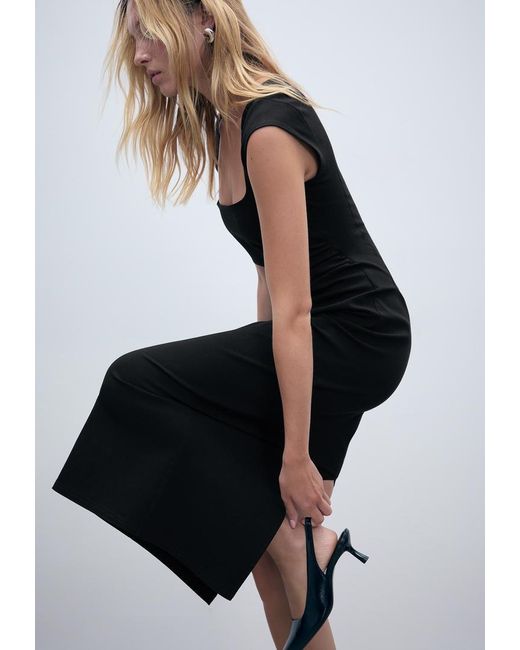 Abito Midi Con Drappeggi di Stradivarius in Blue