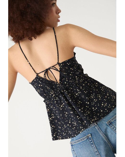 Top Con Spalline E Laccetti di Stradivarius in Blue