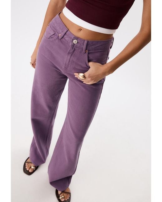 Jeans D92 Straight Wide di Stradivarius in Purple