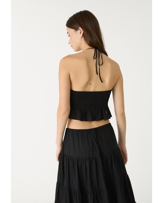 Top Halter Con Schiena Scoperta di Stradivarius in Black